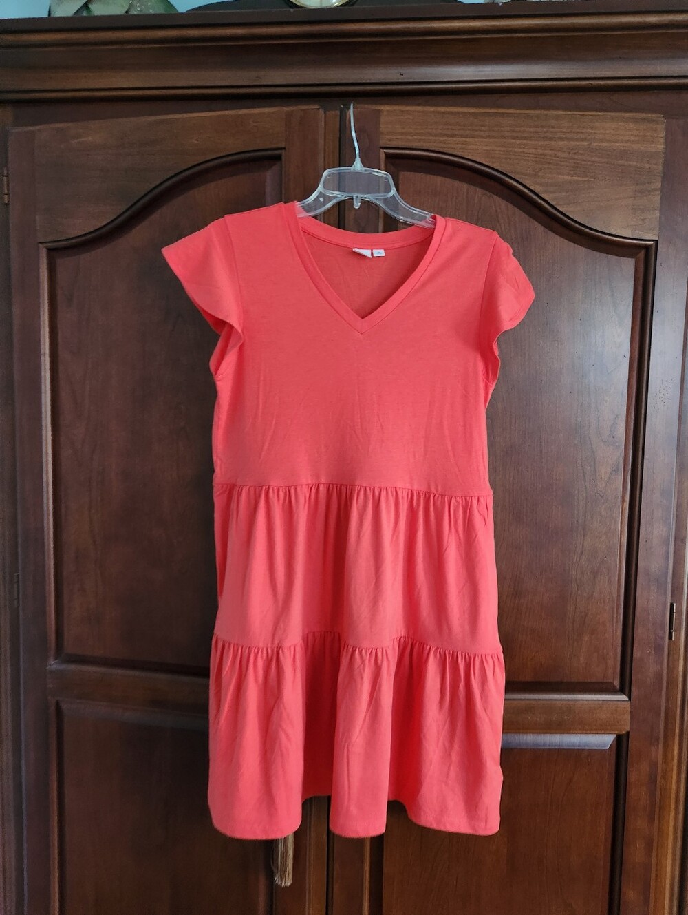 GAP Coral Tiered V-NeckDress